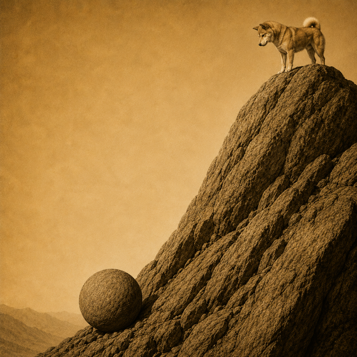 The boulder back at the bottom of the slope in the morning